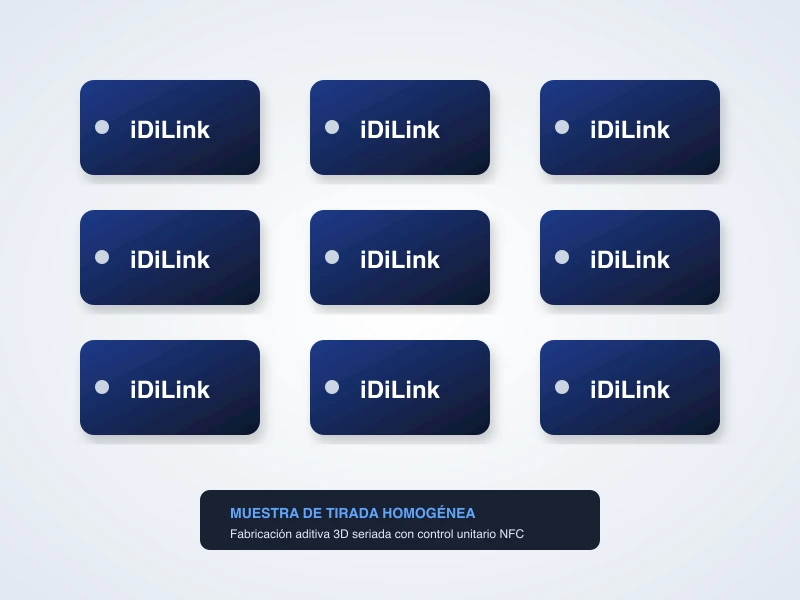 Lote real de muestra de llaveros NFC iDiLink