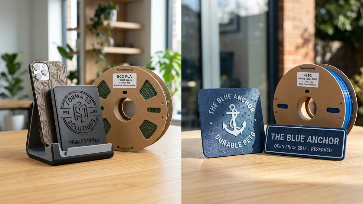 Comparativa fotográfica real de bobinas y piezas 3D en PLA y PETG de iDiLink